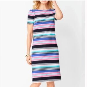 Talbots Multicolor Striped Short Sleeve T- Shirt Dress Plus Size 2X NWOT